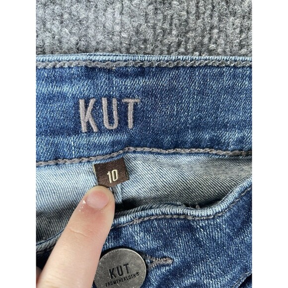 Kut from the Kloth Jeans Women’s 10 Blue Toothpick Skinny Distressed Stretch - Picture 3 of 10